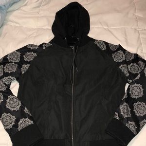 Black and white windbreaker jacket